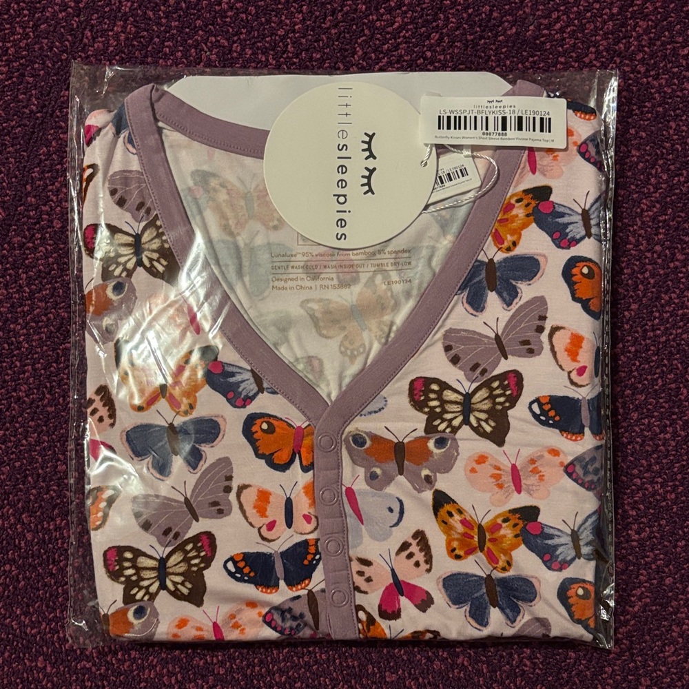 Little Sleepies Butterfly kisses Pajama Top short sleeve